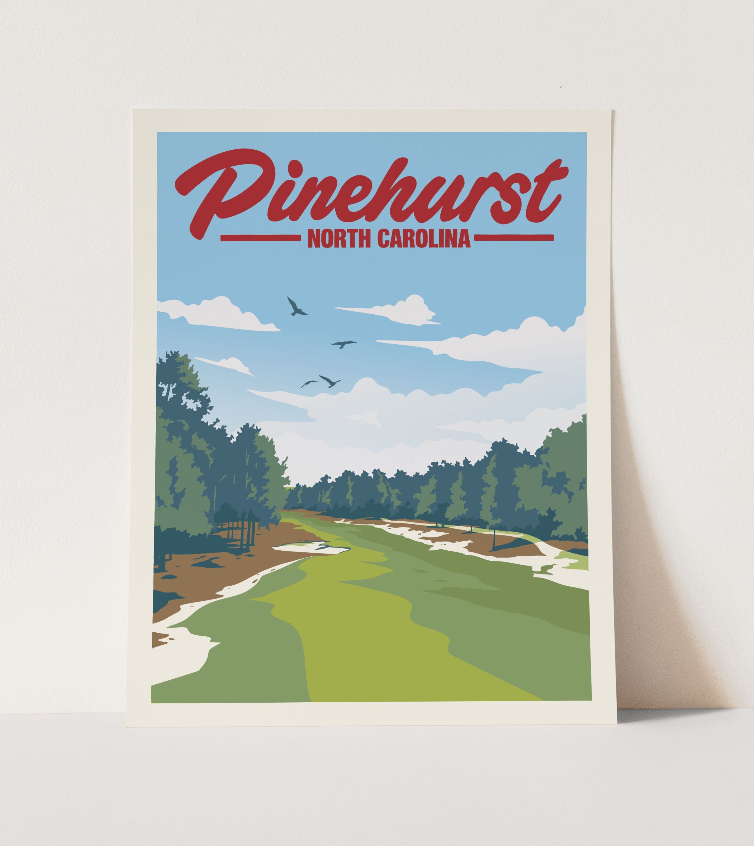 Pinehurst Poster | No. 2 Golf Art Print | Minimalist Golf Prints
