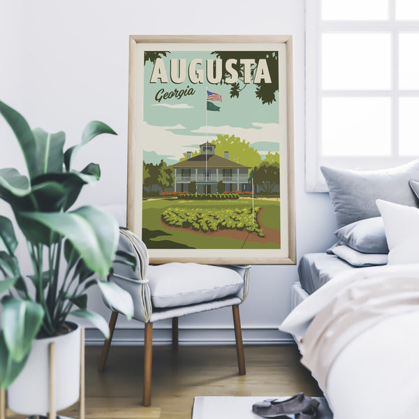 Augusta Clubhouse poster on chair