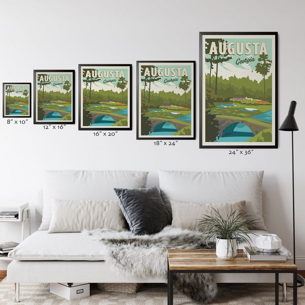 Augusta Georgia golf print size comparison