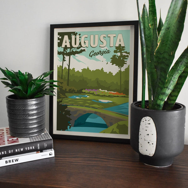 August Georgia Golf Print in frame 