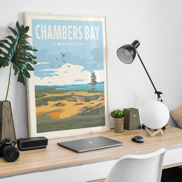 Chambers Bay Golf Decor Light Frame On Desk