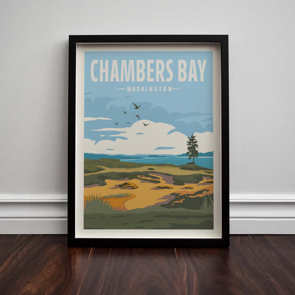 Chambers Bay Golf Art Frame On Floor