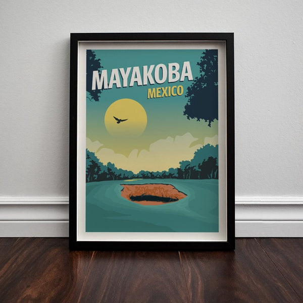 Mayakoba Mexico Golf Poster Black Frame 
